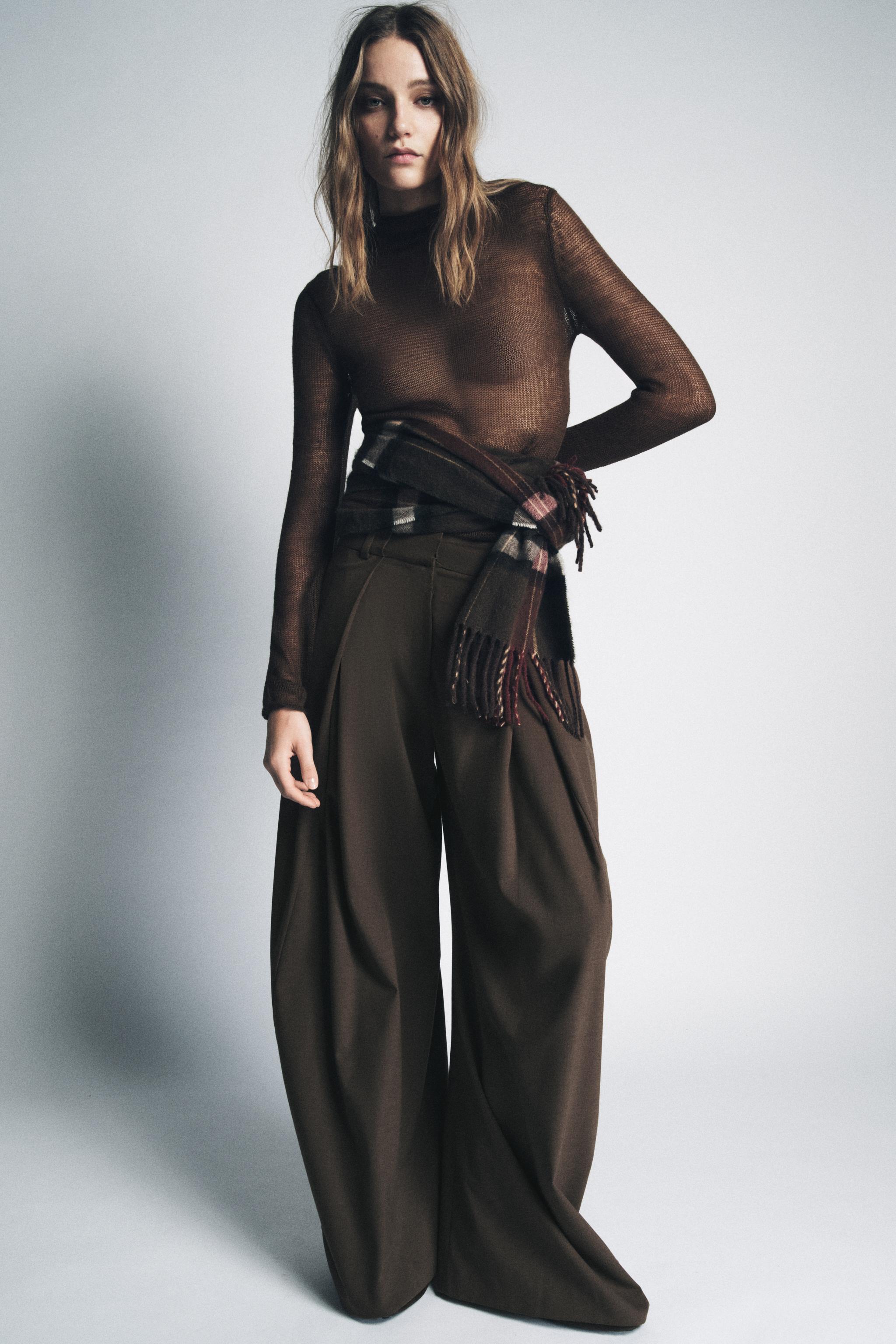 PANTALON À PINCES JAMBES LARGES ZW COLLECTION